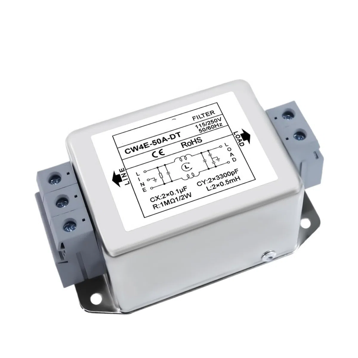 CW4E-40A/50A-DT-01 Potente Filtro de Terminal monofásico AC 220V antiinterferencias armónicos de frecuencia(CW4E -50A -DT -01 Terminal)