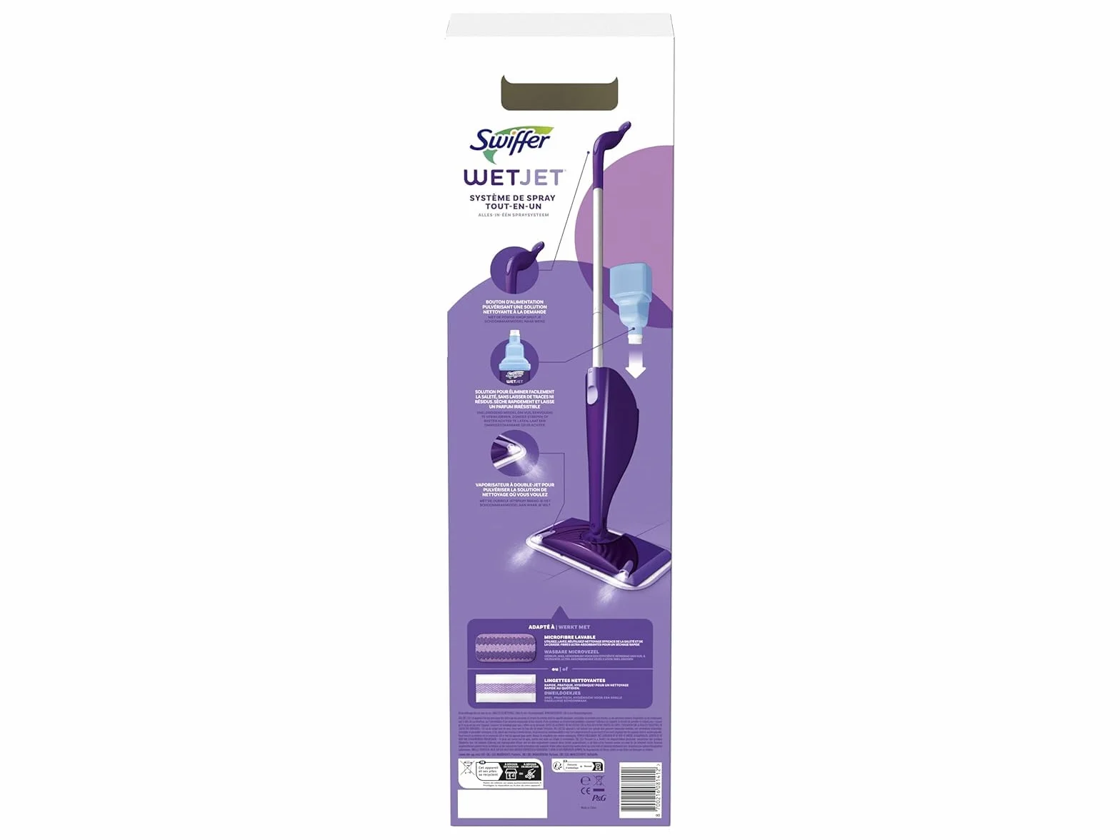 Swiffer WetJet - Kit de arranque para todo tipo de suelo con escobillas, solución limpiadora y toallitas, elimina la suciedad incrustada sin residuos
