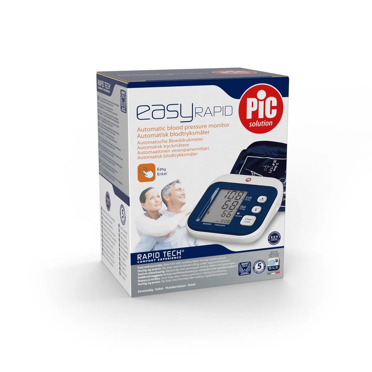 Pic Solution EasyRAPID Esfigmomanómetro Monitor de Presión Arterial, unisex, Color Blanco, 1 Unidad (Paquete de 1)