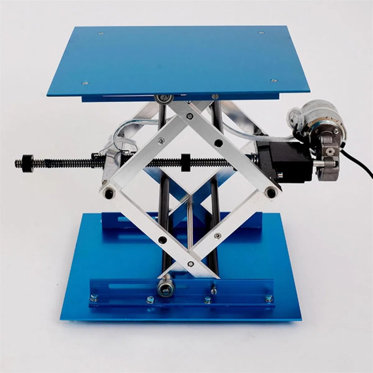 Plataforma de elevación eléctrica, elevación de laboratorio de óxido de aluminio de 250 x 250 mm, capacidad de carga de 30 kg, altura ajustable de 90 a 365 mm, para laboratorios escolares y uso