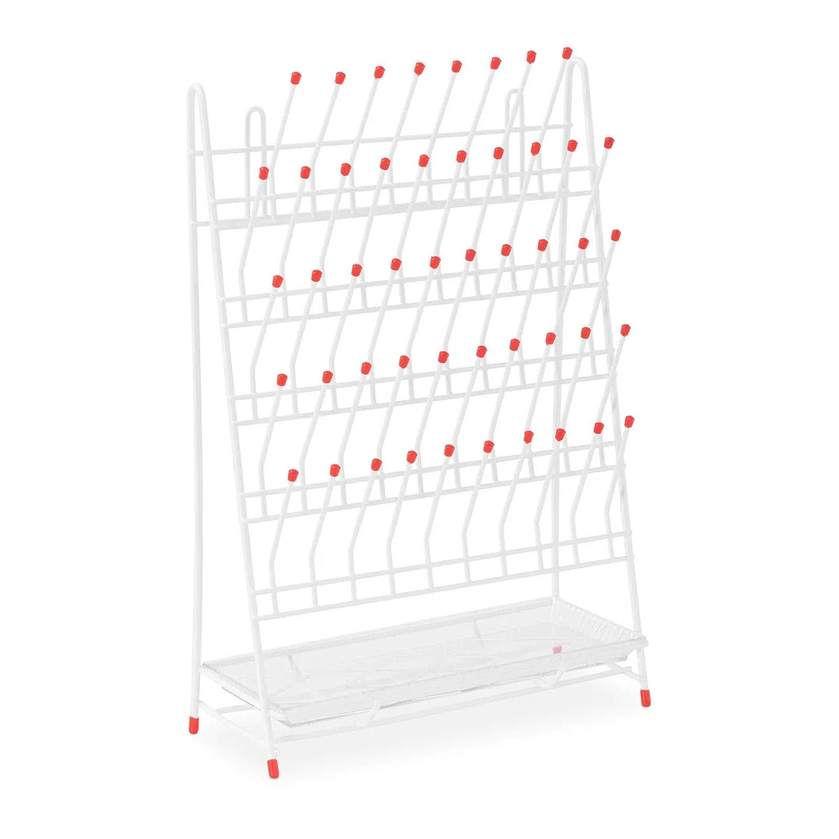 Steinberg Systems Escurridor de Laboratorio Equipamiento Profesional SBS-LA-32 (48 colgadores, Bandeja recogegotas: 0,52 l, Estructura: Acero Recubierto de PVC)