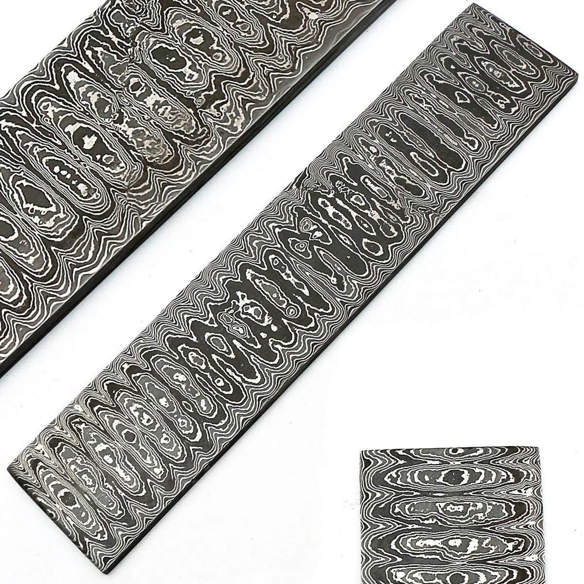 PAL 2000 9504 Modelo de Escalera 30 cm x 5 cm x 2 mm Billetta/Barra de Acero de Damasco Hecha a Mano para la fabricación de Cuchillos