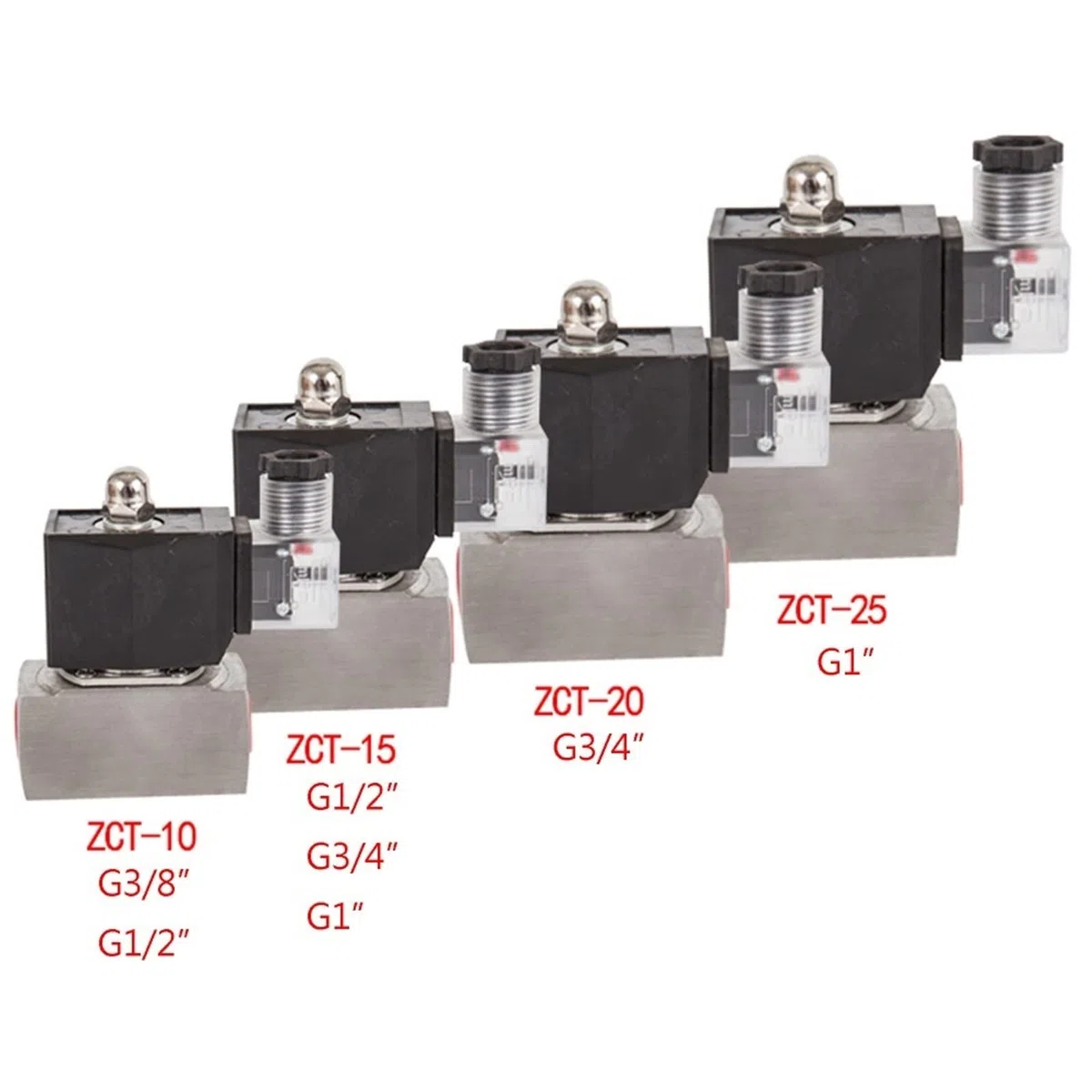 Válvula solenoide de pistón antiséptico de Acero Inoxidable, Normalmente Cerrada, for Agua, líquido, Aceite, Gas, Vapor, válvulas de 2 vías, 150 °C, 1 Unidad(AC 24V,0.5 Inch)