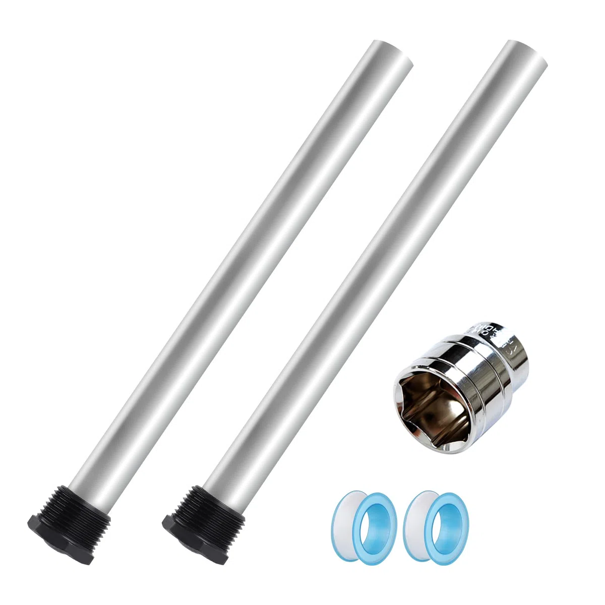 Varilla de ánodo para calentador de agua RV, paquete de 2, compatible con calentador de agua Suburban RV, barra de ánodo de magnesio para calentador de agua caliente, rosca NPT de 9.25 pulgadas de
