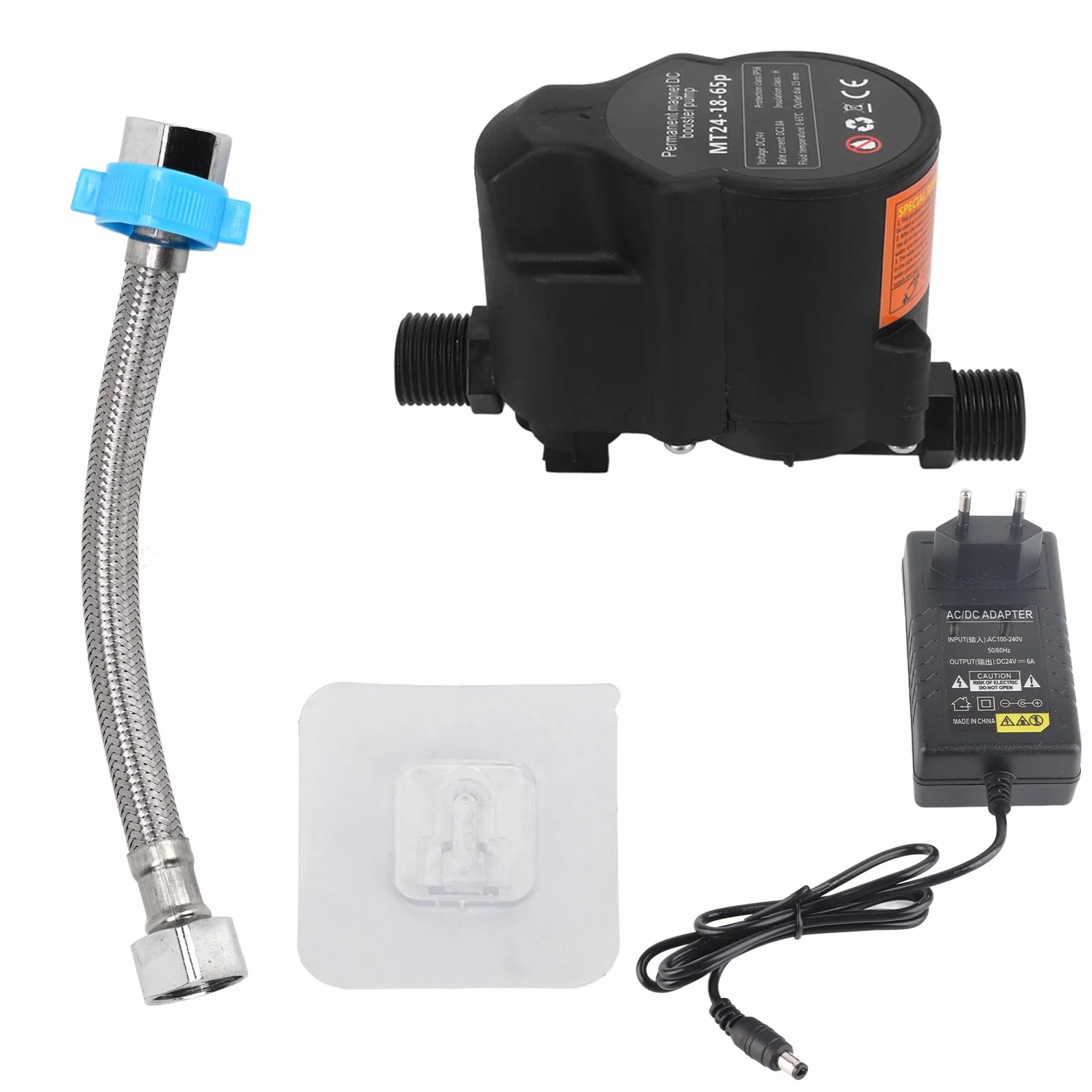 Bomba de Refuerzo de Presión de Agua Wakects, Automática, Silenciosa, Compatible con Calentadores de Agua, Negro, 24V, 15L/min, 18m, UE