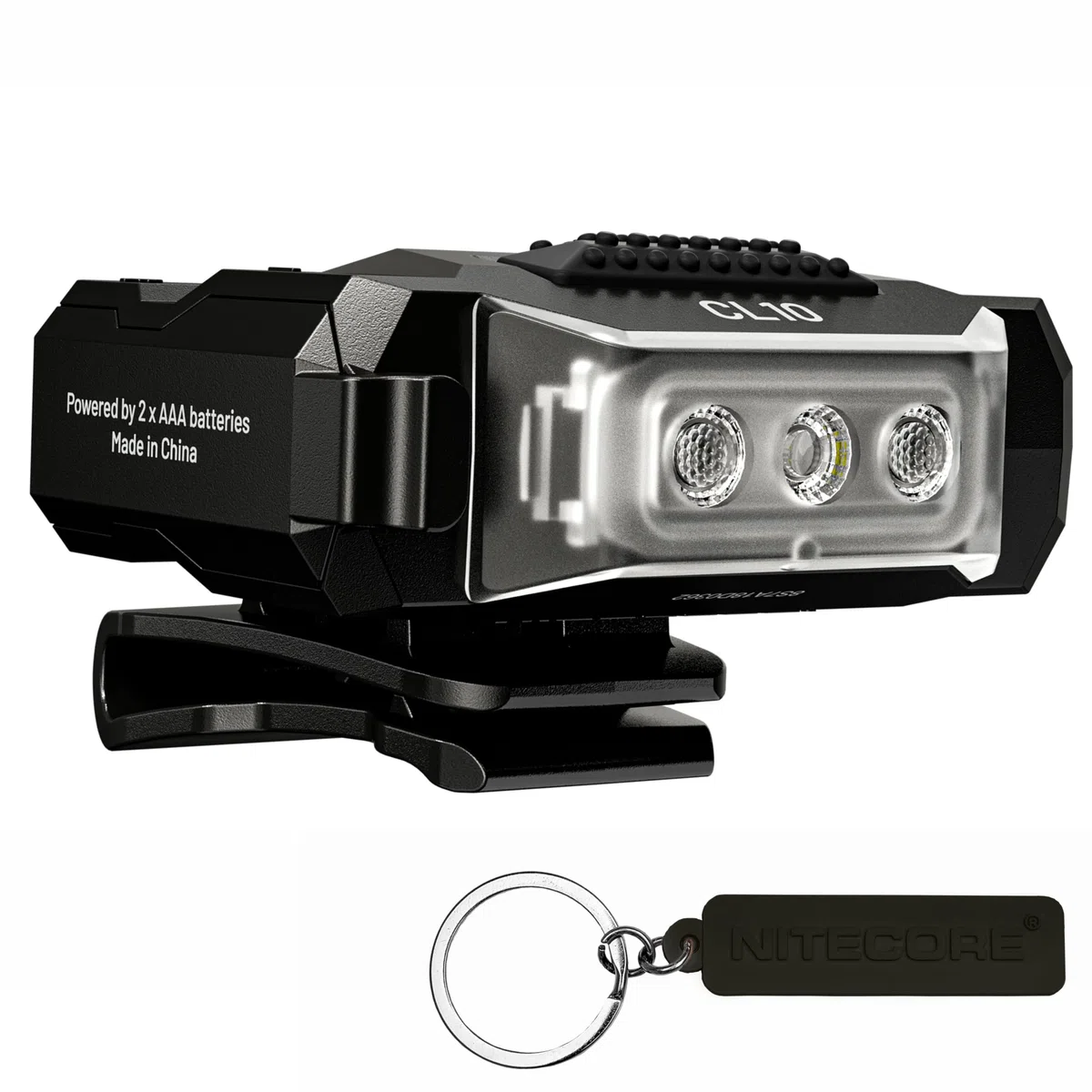 Nitecore CL10 - Luz de hombro multiusos ultraligera con clip, luz de advertencia personal con pilas AAA, etiqueta