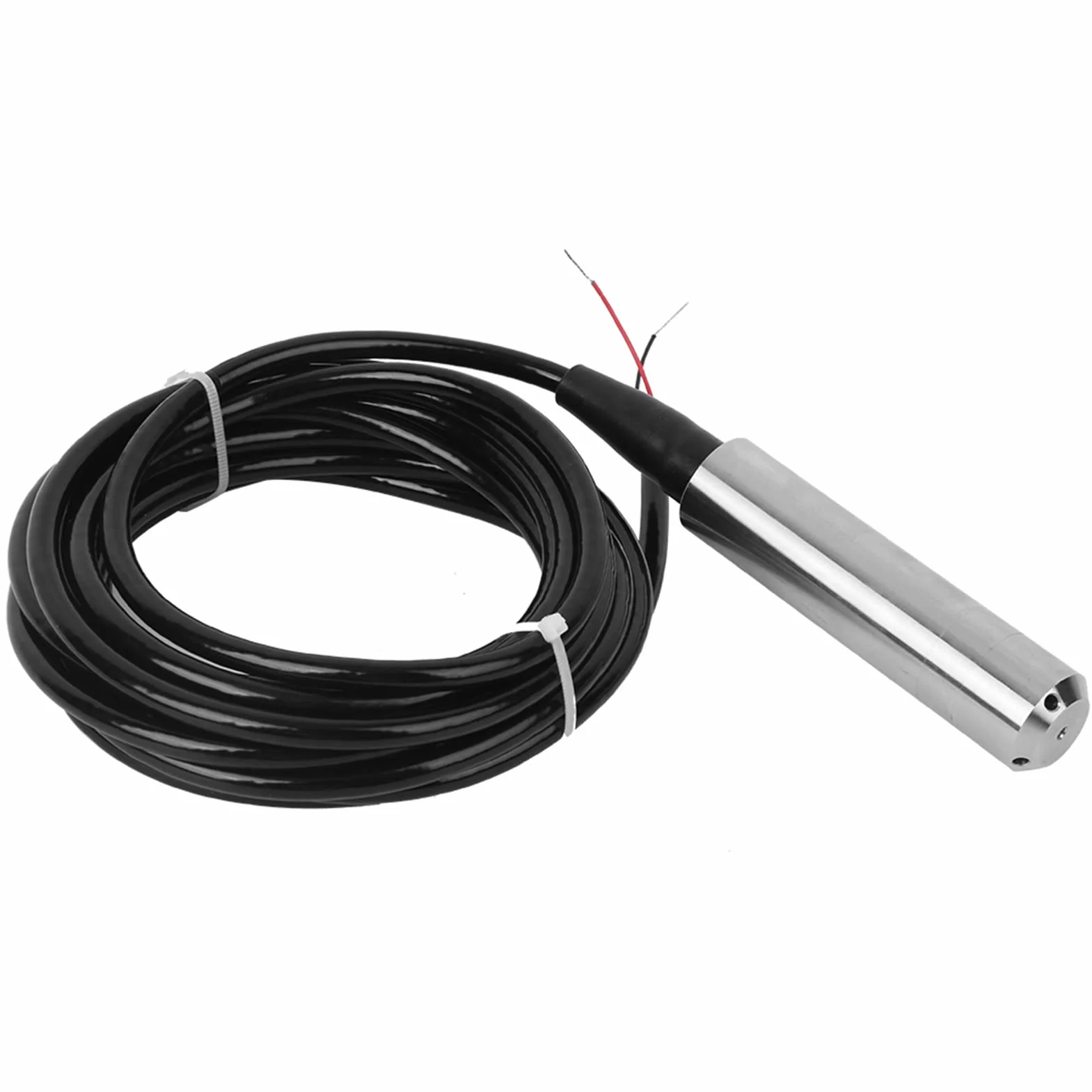 Sensor de Nivel Ultrasónico Industrial Acero Inoxidable 304, Transmisor de Líquido con Rango 0-2m Salida 4-20mA IP68, Detector Profesional Cable 5m DC24V