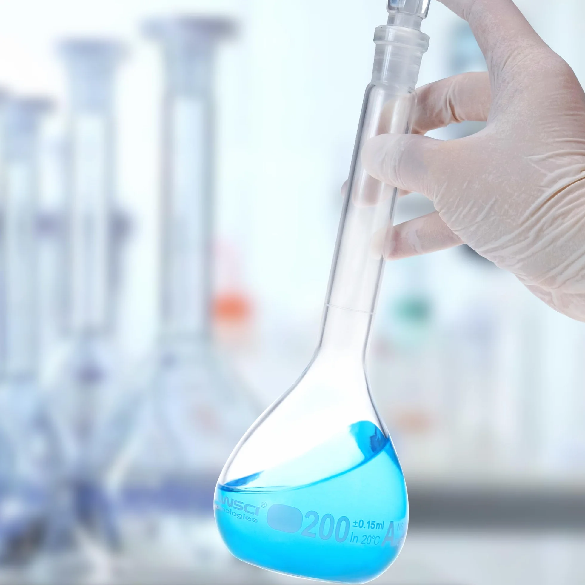 ALWSCI Matraz Aforado 10 mL Vidrio Borosilicato 3.3 Clase A Graduación Blanca