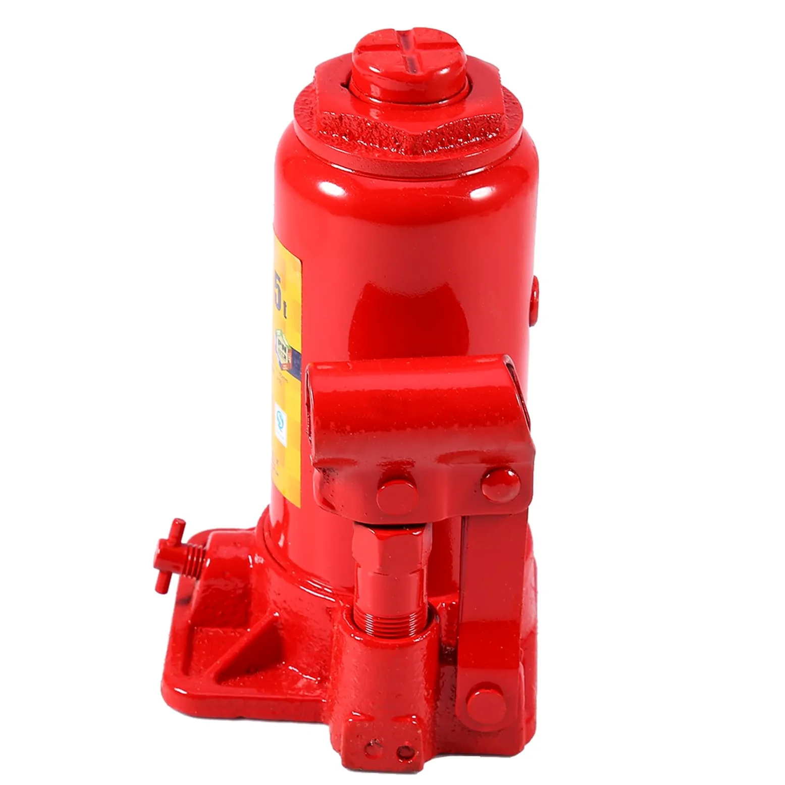 Gato Hidráulico de Botella 5 Toneladas Elevador Automotriz Base Ampliada Placa Acero Grueso para Coche