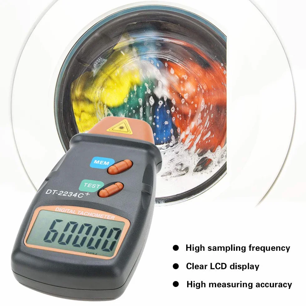 Tacómetro Digital Sin Contacto LCD Portátil Medidor de RPM para Motor