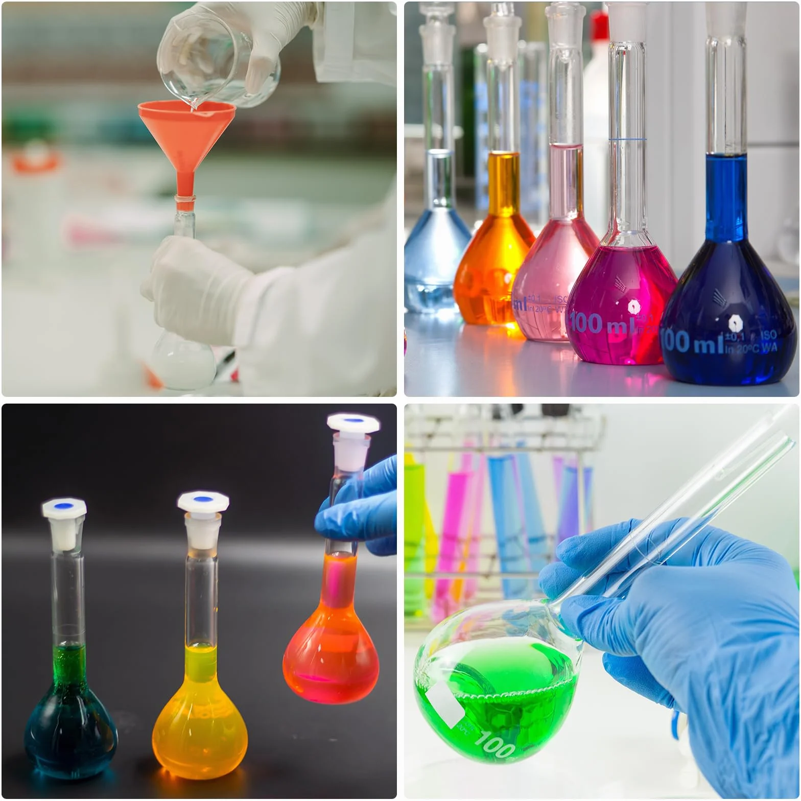 PATIKIL Aforado Matraz 100ml 2uds 3,3 Borosilicato Vidrio Graduado Medidor con Tapón Tolerancia 0,1ml Laboratorio