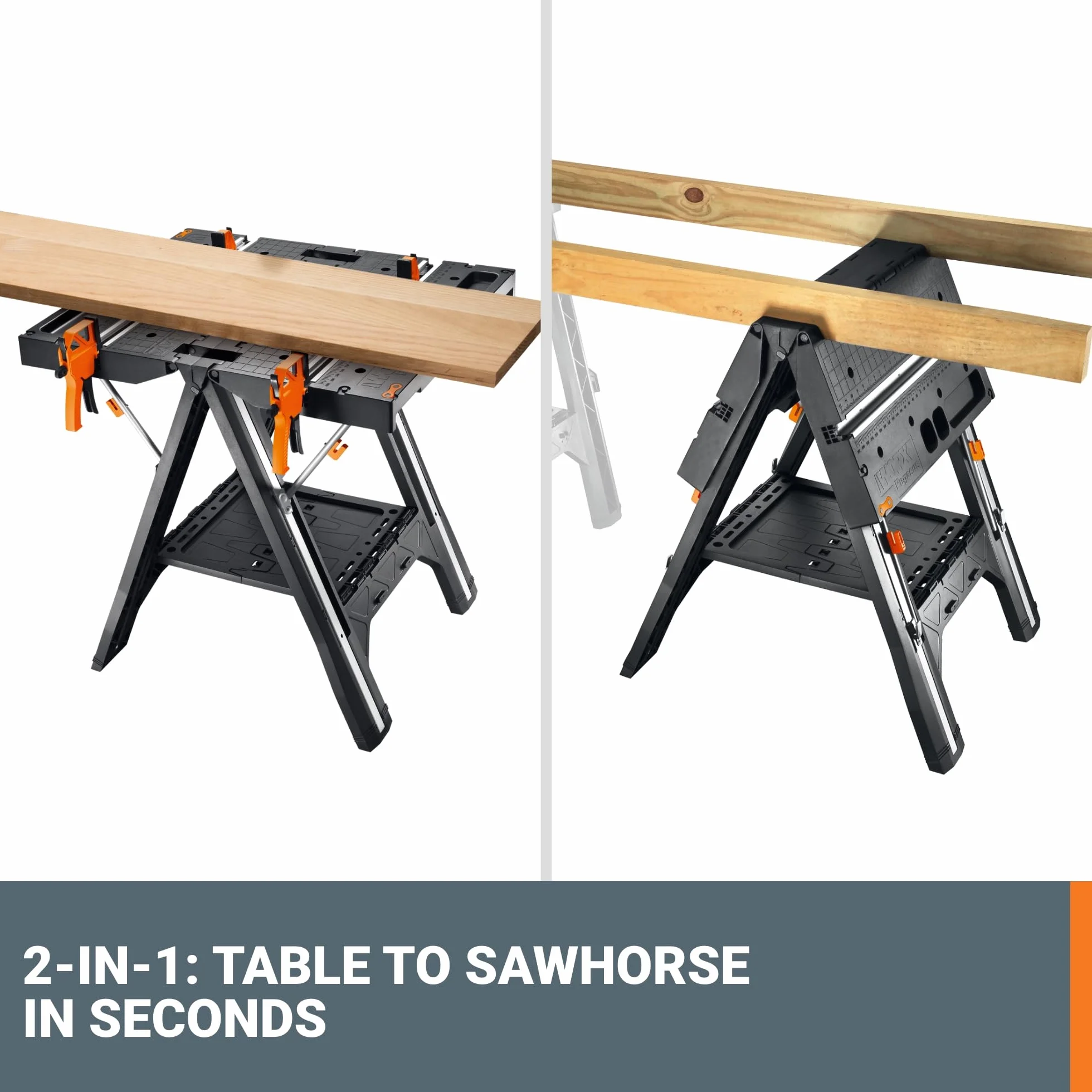 WORX WX051 Pegasus - Mesa de trabajo plegable y caballete