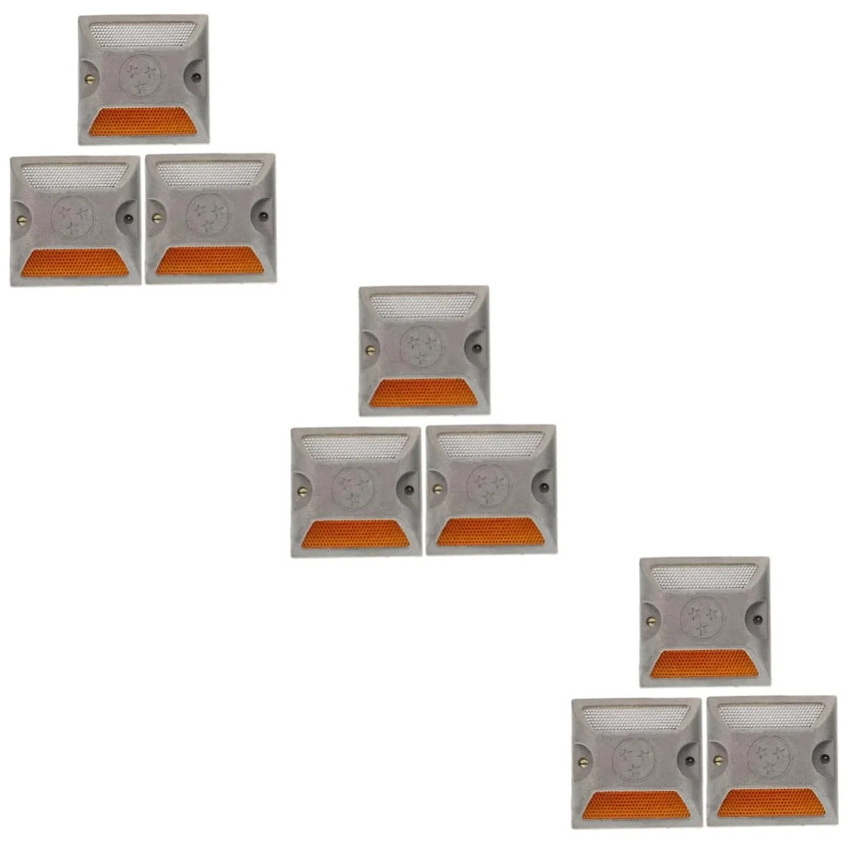 Holibanna 3 series Luces De Carretera Reflector LED De Emergencia Para Carretera Calle Paisaje Pavimento Entrada Advertencia Alta Suelo Exterior Marcador Amarillo 3 piezas*3
