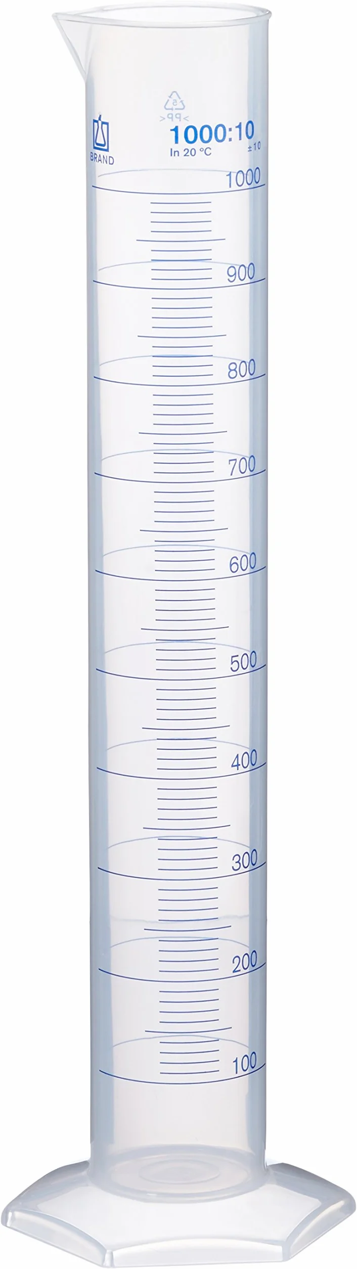 neoLab E-1616 Cilindro medidor 1000 ml polipropileno base hexagonal