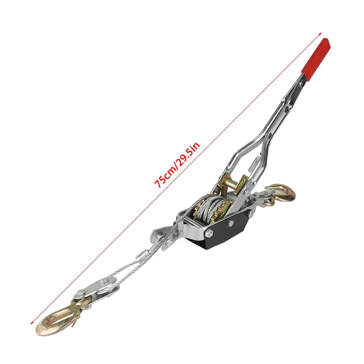 Extractor de Cable de Alimentación, Servicio Pesado 4 Toneladas, Engranajes Dobles con 3 Ganchos, Extractor de Cable de Elevación Automotriz