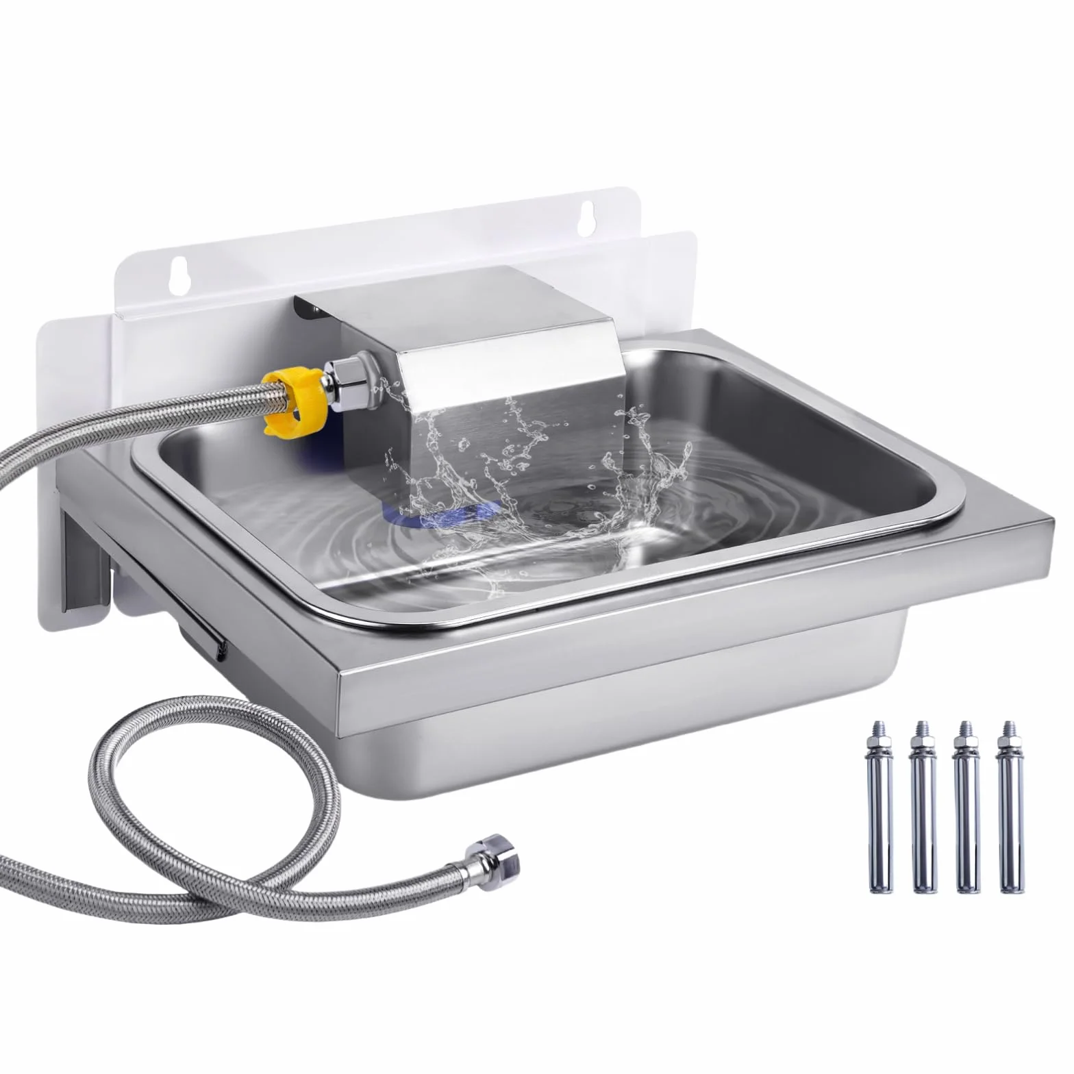 10L Bebedero Automático para Animales Bebedero de Acero Inoxidable para Perros con Válvula de Flotador para Ganado Caballo Cabra Oveja Perros (Plata, Grande)