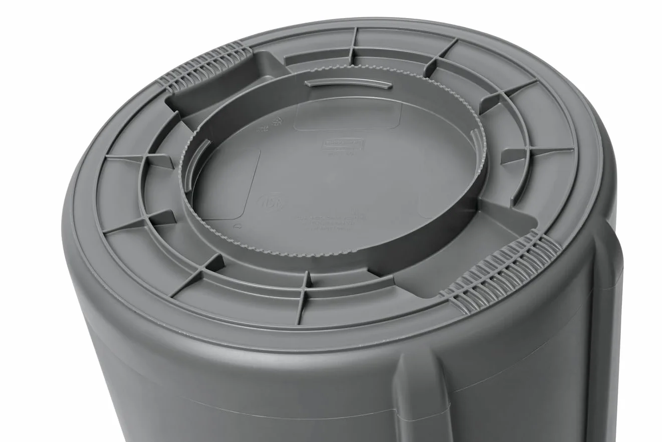 Rubbermaid Commercial Products FG261000GRAY Brute - Cubo de basura fabricado de plástico, capacidad de 37.6 l, apto para uso con alimentos con revestimiento, color gris