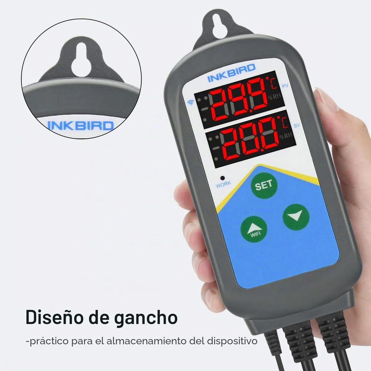 Inkbird Termostato WiFi, doble ciclo de tiempo, función de alarma, dos enchufes (solo para calefacción)