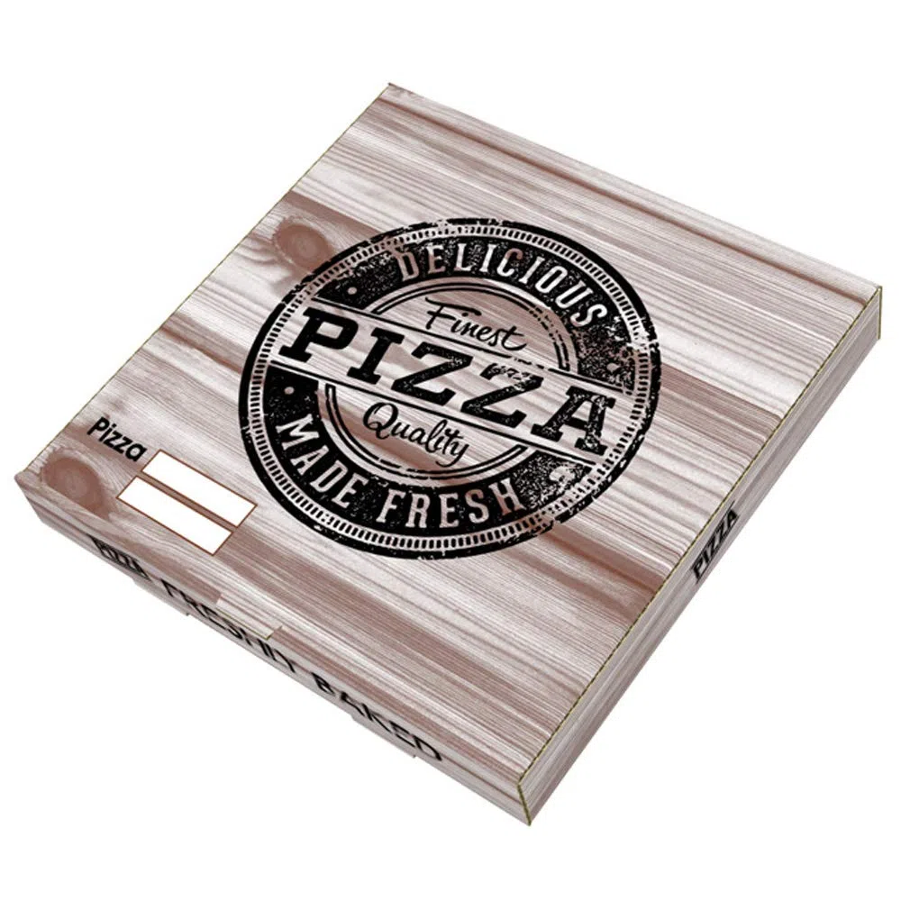 Cajas Pizza Cartón Kraft 26x26cm 100 UDS H26K Caja ECOLÓGICA DESECHABLE para pizza Bonito DISEÑO