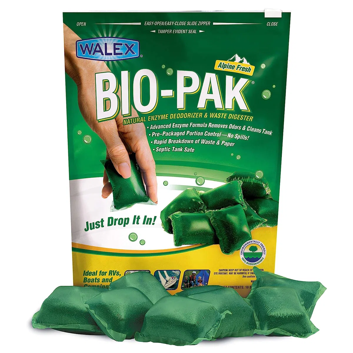 Walex bio-11530 Bio-Pak Depósito de Natural Desodorizador y residuos Digestor, (Pack de 10)