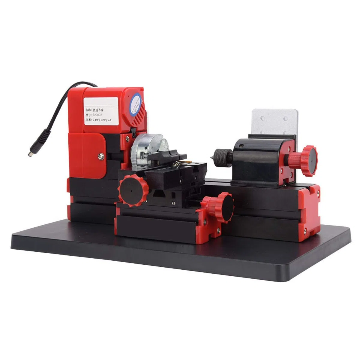 Torno de torneado de metal flexible, amplia gama de aplicaciones, mini máquina de torno motorizada de protección múltiple, estable y duradera para procesar plásticos de ingeniería de madera