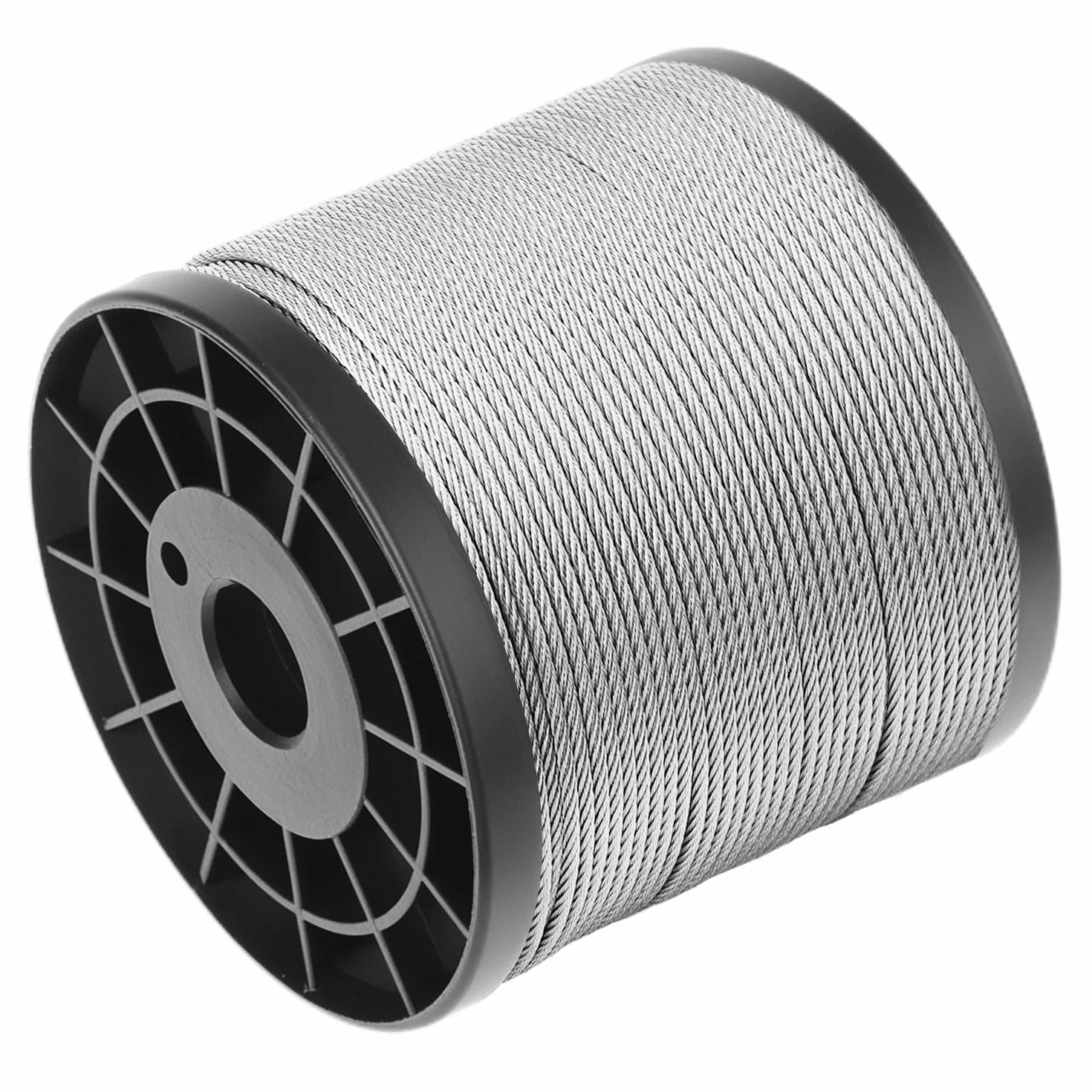 QWORK Cuerda de acero inoxidable 304 2 mm x 100 m 7x7 Capacidad de carga 50 kg