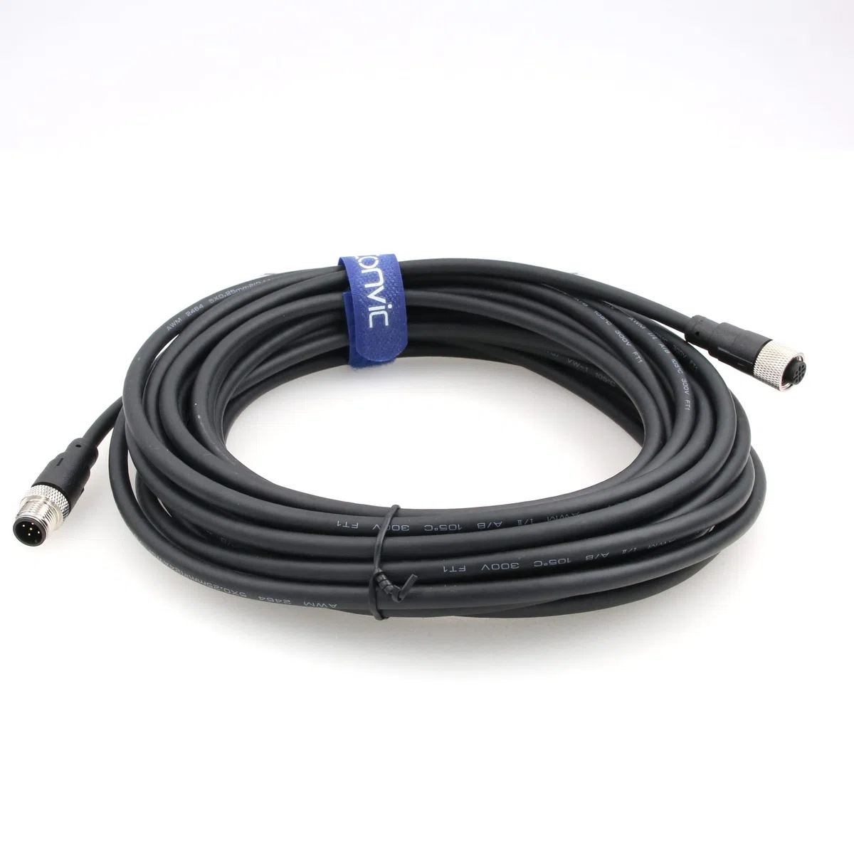 Varón industrial de 5 pines M12 a cable eléctrico femenino del PVC del conector el 10M del sensor de la aviación