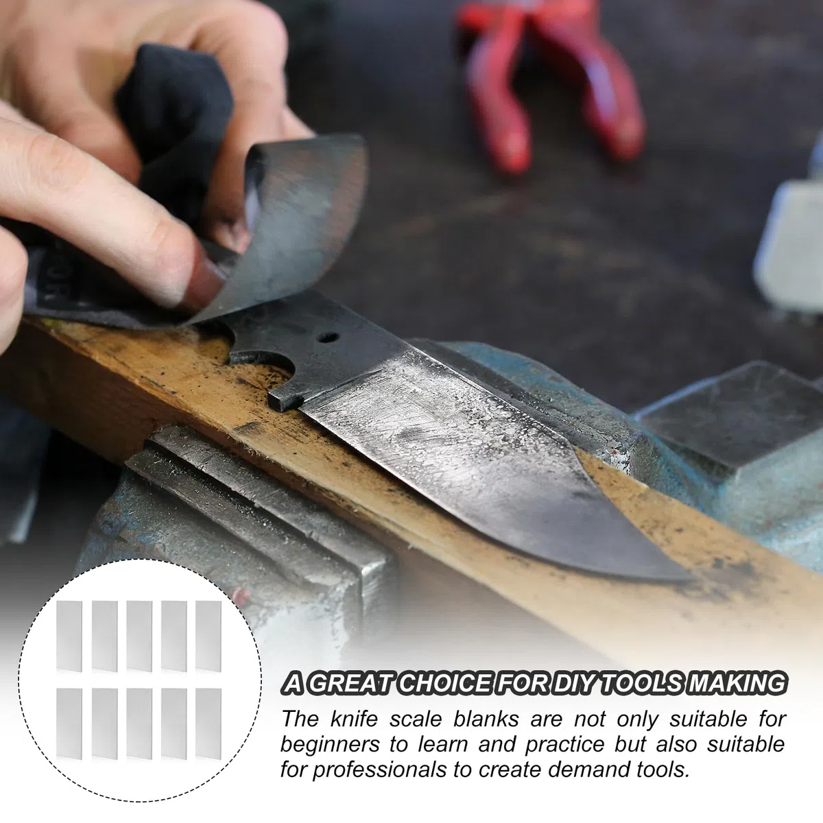 PATIKIL 10 Piezas 80Crv2 Acero para Fabricación de Cuchillos 4" x 1-1/2" x 1/8" Acero Recocido Laminado en Frío para Hoja de Metal en Blanco Uso Profesional Y para Aficionados