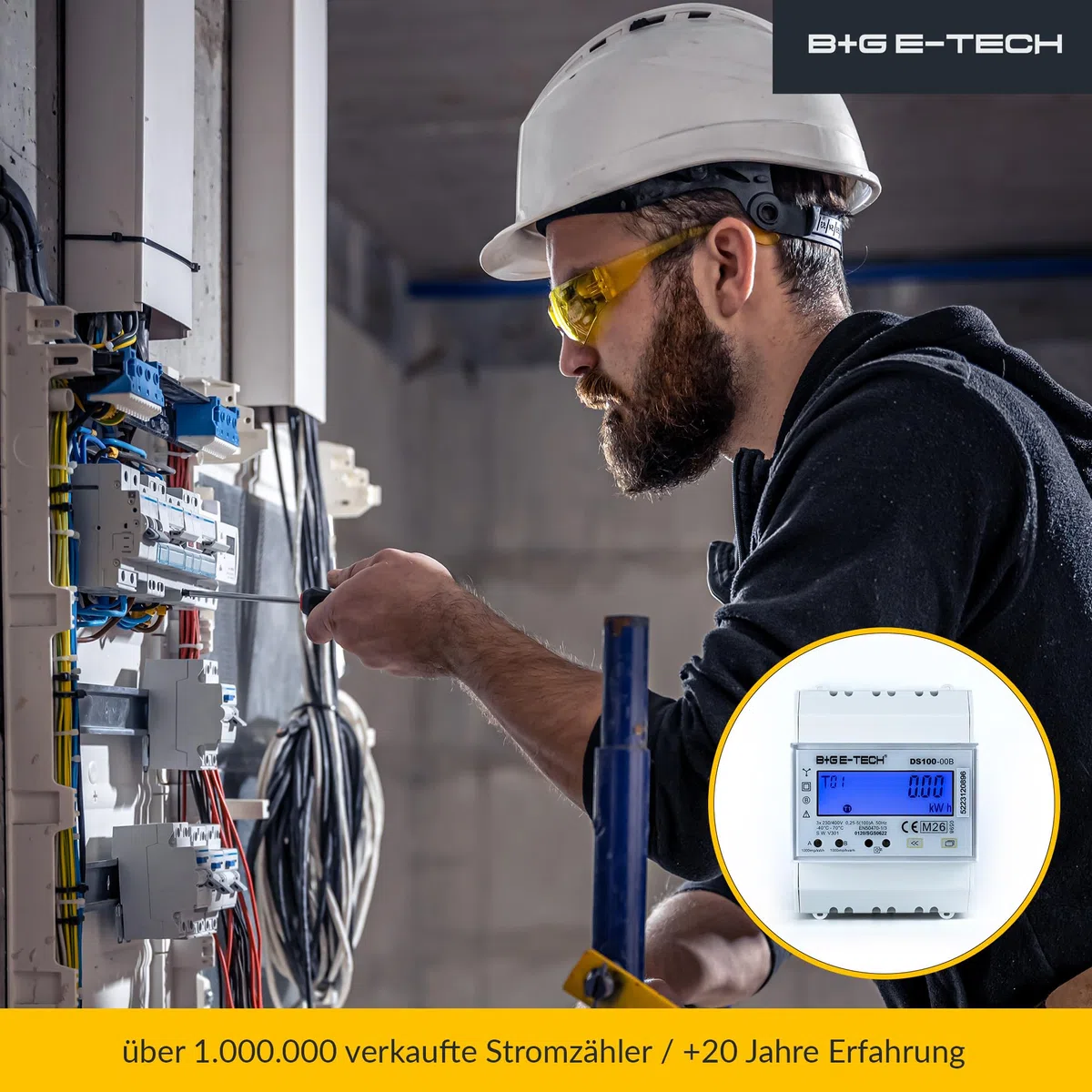 Contador trifásico [DS100-00B – MID 26] digital de 3 fases bidireccional para carril (4TE) con LCD, RS485 Modbus RTU y 2 x impulsos S0, calibrado MID, 100 A directo, contador de alimentación/vatímetro