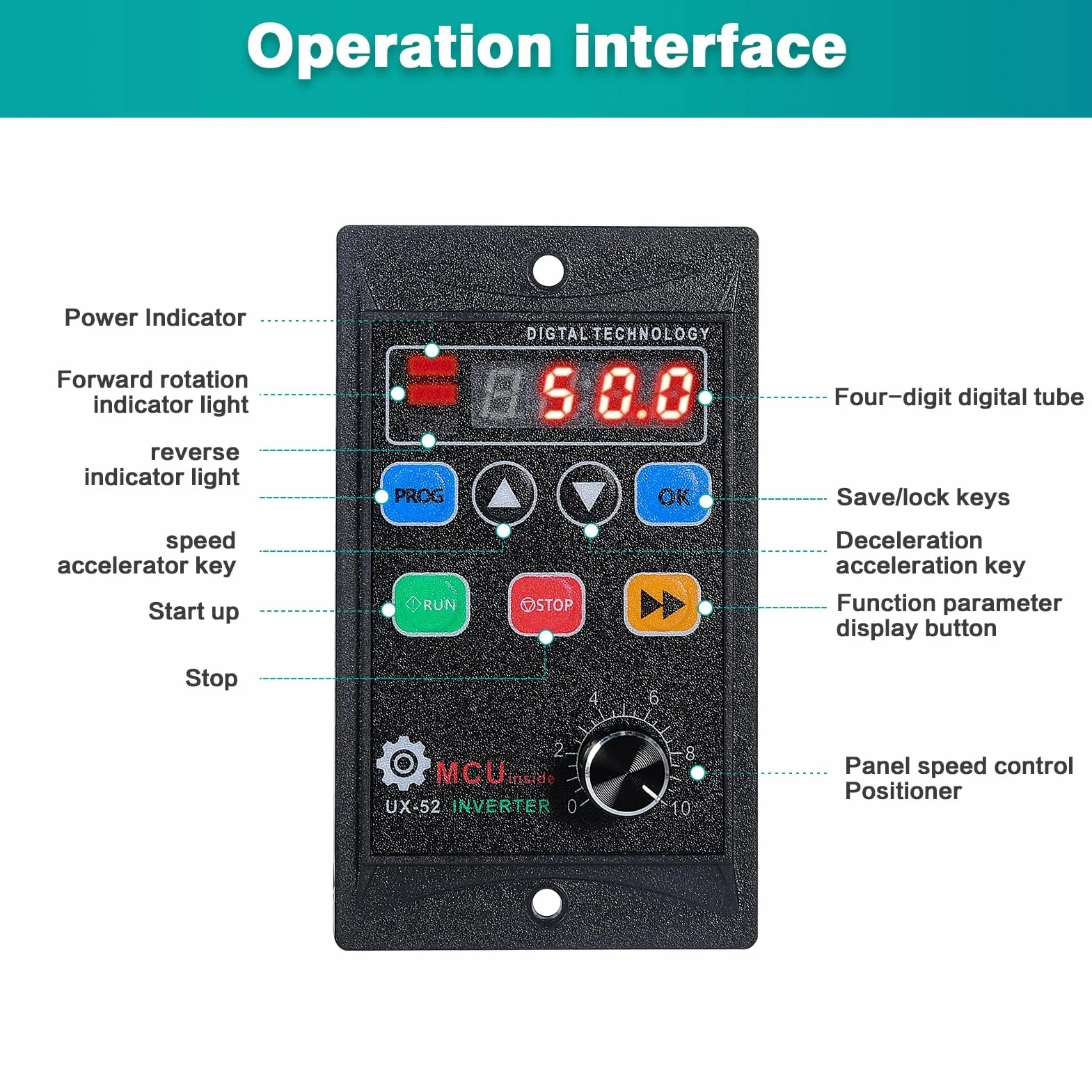 Jadeshay Variador de Frecuencia Monofasico,750W Convertidor de Frecuencia VFD Entrada Monofásica 220V a Salida Trifásica 220V Control de Velocidad del Motor Variable para Bomba de Agua y Transportador