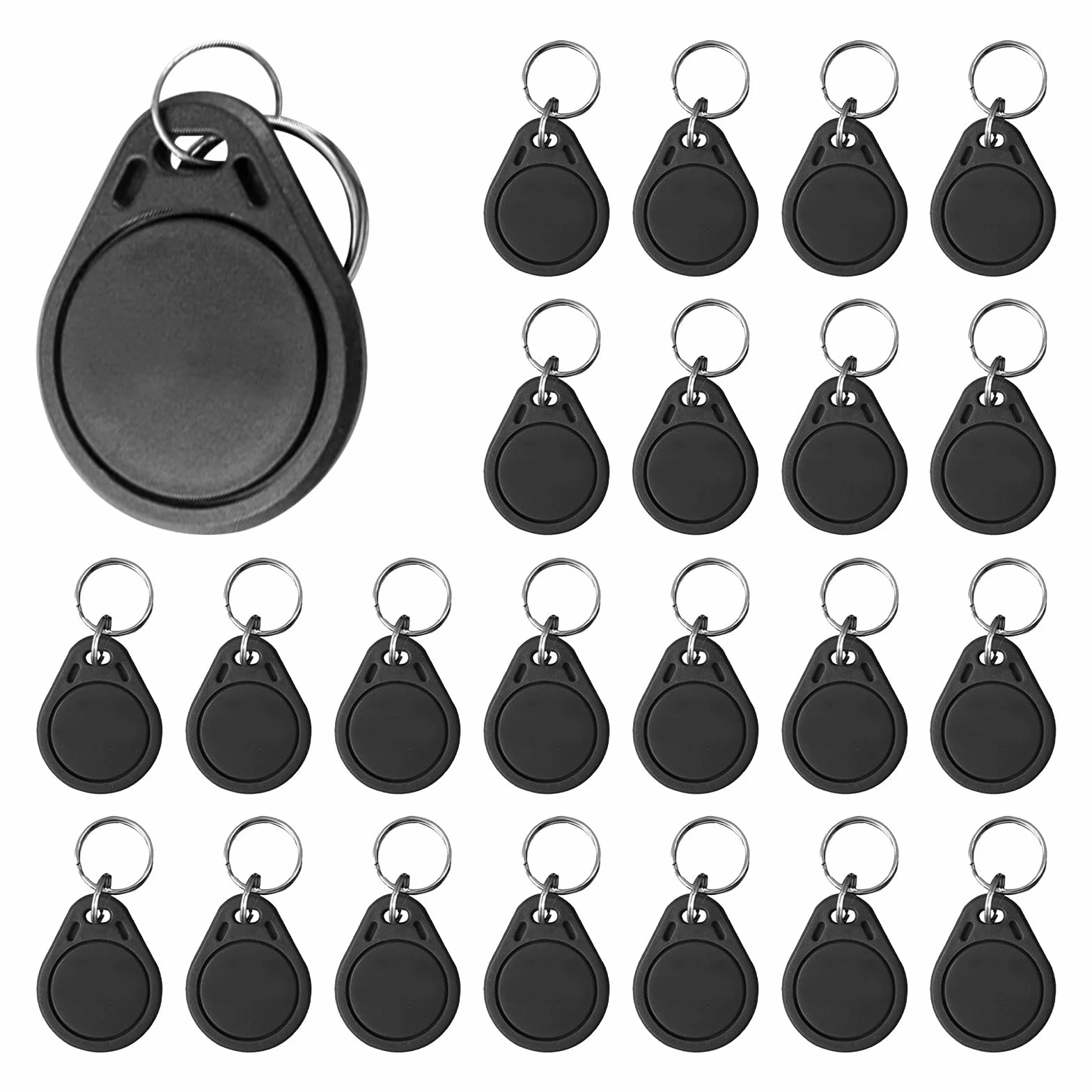 Tarjetas RFID Mi-Fare 1K S50 13,56 MHz NFC Llaveros UID regrabables ABS Control de Acceso ISO 14443A Negro